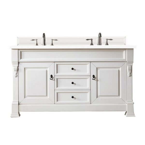 James Martin 147-114-56-3WZ Brookfield 60 Inch Double Vanity with 3cm White Zeus Quartz Top