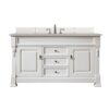 James Martin 147-V60S-BW-3ESR Brookfield 60 Inch Bright White Single Vanity with 3 CM Eternal Serena Quartz Top