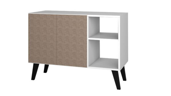 Manhattan Comfort Mid-Century- Modern Amsterdam 35.43" Sideboard with 4 Shelves in White