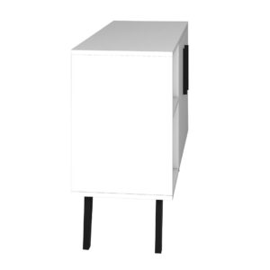 Manhattan Comfort Mid-Century- Modern Amsterdam 35.43" Sideboard with 4 Shelves in White