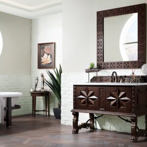 James Martin 150-V48-ANW-3AF Balmoral 48 Inch Antique Walnut Single Vanity with 3 cm Arctic Fall Solid Surface Top