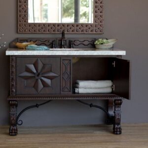 James Martin 150-V48-ANW-3CAR Balmoral 48 Inch Antique Walnut Single Vanity with 3 cm Carrara Marble Top