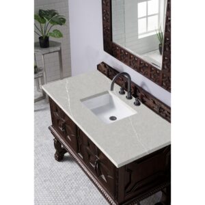 James Martin 150-V48-ANW-3ESR Balmoral 48 Inch Single Vanity Cabinet in Antique Walnut with 3 CM Eternal Serena Quartz Top