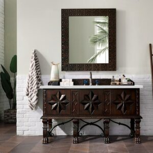 James Martin 150-V60S-ANW-3ENC Balmoral 60 Inch Single Vanity Cabinet with Ethereal Noctis Quartz Top - Antique Walnut