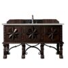 James Martin 150-V60S-ANW-3ESR Balmoral 60 Inch Single Vanity Cabinet in Antique Walnut with 3 CM Eternal Serena Quartz Top