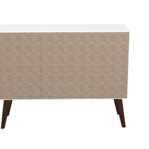 Manhattan Comfort Mid-Century- Modern Bromma 35.43" Sideboard 2.0 with 3 Shelves in White