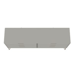 Manhattan Comfort Rockefeller 6-Drawer Double Low Dresser with Metal Legs in Off White and Nature