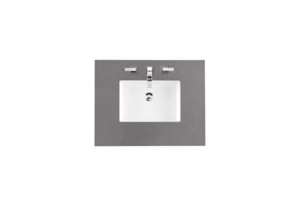 James Martin 157-V30-BW-3GEX Bristol 30 Inch Single Vanity in Bright White with 3 cm Grey Expo Quartz Top with Sink