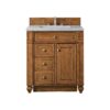 James Martin 157-V30-SBR-3CAR Bristol 30 Inch Single Vanity in Saddle Brown with 3 CM Carrara Marble Top