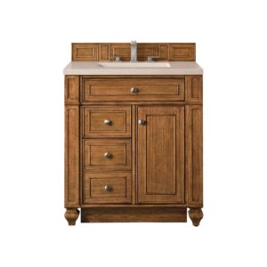 James Martin 157-V30-SBR-3EMR Bristol 30 Inch Single Vanity in Saddle Brown with 3 CM Eternal Marfil Quartz Top