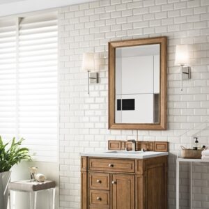 James Martin 157-V30-SBR-3ENC Bristol 30 Inch Single Vanity Cabinet with Ethereal Noctis Quartz Top - Saddle Brown