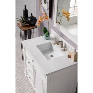 James Martin 157-V36-3WZ Bristol 36 Inch Single Vanity with 3cm White Zeus Quartz Top