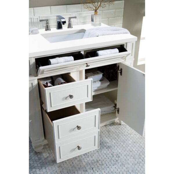 James Martin 157-V36-3WZ Bristol 36 Inch Single Vanity with 3cm White Zeus Quartz Top