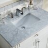 James Martin 157-V36-BW-3CAR Bristol 36 Inch Single Vanity in Bright White with 3 cm Carrara Marble Top