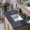 James Martin 157-V36-WW-3CSP Bristol 36 Inch Single Vanity in Whitewashed Walnut with 3 cm Charcoal Soapstone Quartz Top with Sink