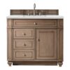 James Martin 157-V36-WW-3ENC Bristol 36 Inch Single Vanity Cabinet with Ethereal Noctis Quartz Top - Whitewashed Walnut