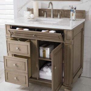 James Martin 157-V36-WW Bristol 36 Inch Single Vanity in Whitewashed Walnut