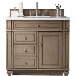 James Martin 157-V36-WW Bristol 36 Inch Single Vanity in Whitewashed Walnut