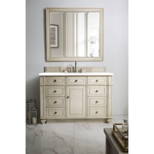 James Martin 157-V48-3WZ Bristol 48 Inch Single Vanity with 3cm White Zeus Quartz Top