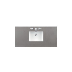 James Martin 157-V48-BW-3GEX Bristol 48 Inch Single Vanity in Bright White with 3 cm Grey Expo Quartz Top with Sink