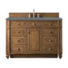 James Martin 157-V48-SBR-3CBL Bristol 48 Inch Single Vanity Cabinet with Cala Blue Quartz Top - Saddle Brown