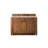 James Martin 157-V48-SBR-3EMR Bristol 48 Inch Single Vanity in Saddle Brown with 3 CM Eternal Marfil Quartz Top