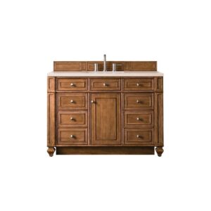 James Martin 157-V48-SBR-3EMR Bristol 48 Inch Single Vanity in Saddle Brown with 3 CM Eternal Marfil Quartz Top