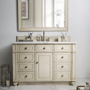 James Martin 157-V48-VV-3CAR Bristol 48 Inch Single Vanity in Vintage Vanilla with 3 cm Carrara Marble Top