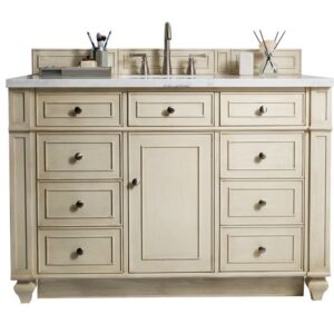 James Martin 157-V48-VV-3AF Bristol 48 Inch Single Vanity in Vintage Vanilla with 3 cm Arctic Fall Solid Surface Top