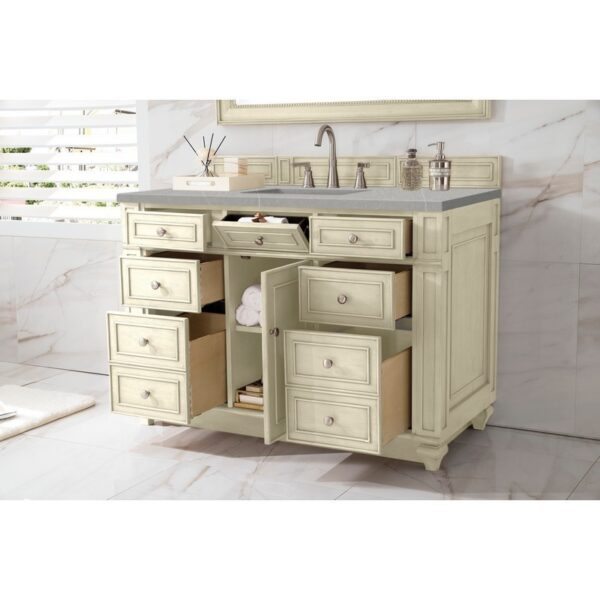 James Martin 157-V48-VV-3ESR Bristol 48 Inch Single Vanity in Vintage Vanilla with 3 CM Eternal Serena Quartz Top