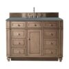 James Martin 157-V48-WW-3CBL Bristol 48 Inch Single Vanity Cabinet with Cala Blue Quartz Top - Whitewashed Walnut