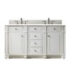 James Martin 157-V60D-3WZ Bristol 60 Inch Double Vanity with 3cm White Zeus Quartz Top