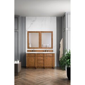 James Martin 157-V60D-3WZ Bristol 60 Inch Double Vanity with 3cm White Zeus Quartz Top