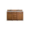 James Martin 157-V60D-SBR-3AF Bristol 60 Inch Double Vanity in Saddle Brown with 3 CM Arctic Fall Solid Surface Top