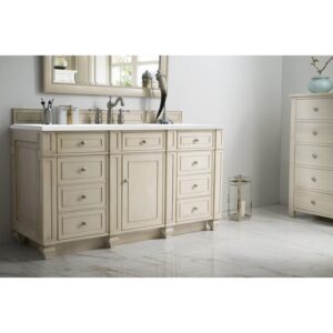 James Martin 157-V60S-3WZ Bristol 60 Inch Single Vanity with 3cm White Zeus Quartz Top