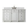 James Martin 157-V60S-BW-3ENC Bristol 60 Inch Single Vanity Cabinet with Ethereal Noctis Quartz Top - Bright White