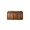 James Martin 157-V72-SBR-3CSP Bristol 72 Inch Double Vanity in Saddle Brown with 3 CM Charcoal Soapstone Quartz Top