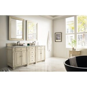 James Martin 157-V72-VV-3AF Bristol 72 Inch Double Vanity in Vintage Vanilla with 3 cm Arctic Fall Solid Surface Top