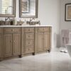 James Martin 157-V72-WW-3AF Bristol 72 Inch Double Vanity in Whitewashed Walnut with 3 cm Arctic Fall Solid Surface Top