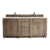 James Martin 157-V72-WW-3EMR Bristol 72 Inch Double Vanity Whitewashed Walnut with 3 CM Eternal Marfil Quartz Top