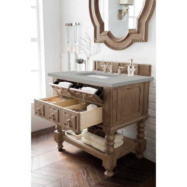 James Martin 160-V36-EG-3ESR Castilian 36 Inch Single Vanity in Empire Gray with 3 CM Eternal Serena Quartz Top