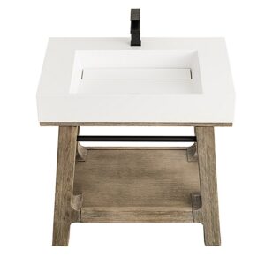 James Martin 165-V31.5-WTB Auburn 31 3/8 Inch Console Vanity with Mineral Composite Top - Weathered Timber