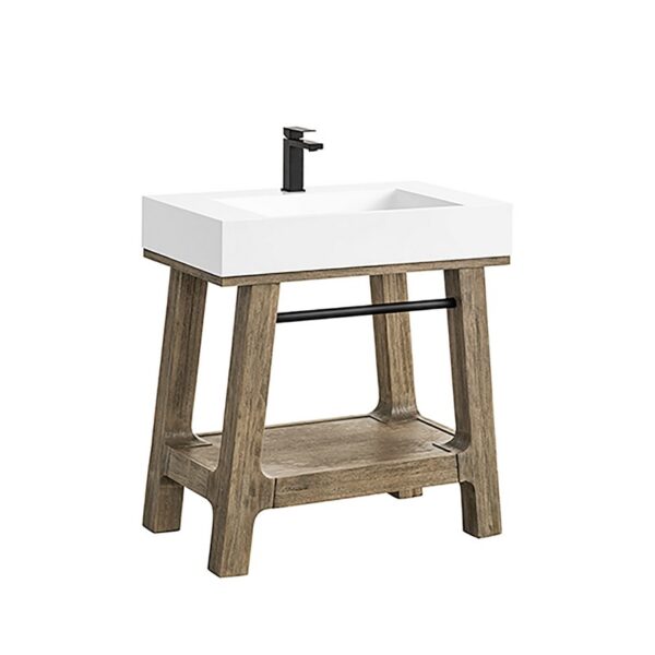 James Martin 165-V31.5-WTB Auburn 31 3/8 Inch Console Vanity with Mineral Composite Top - Weathered Timber