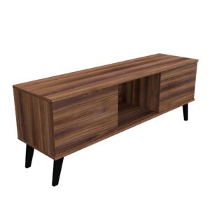 Manhattan Comfort Doyers 53.15 Mid-Century Modern TV Stand in Nut Brown