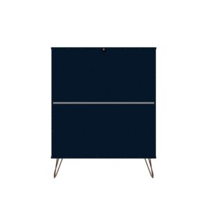 Manhattan Comfort Rockefeller Tatiana Midnight Blue 5-Drawer Dresser and 2-Drawer Nightstand Set