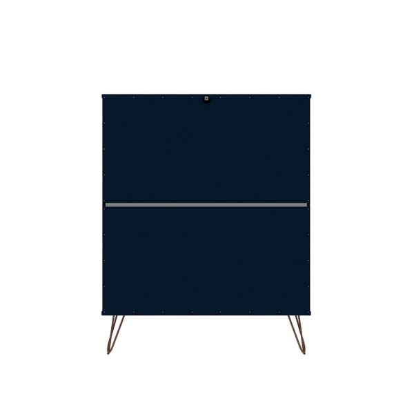 Manhattan Comfort Rockefeller Tatiana Midnight Blue 5-Drawer Dresser and 2-Drawer Nightstand Set