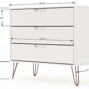 Manhattan Comfort Rockefeller 5-Drawer and 3-Drawer White Dresser Set