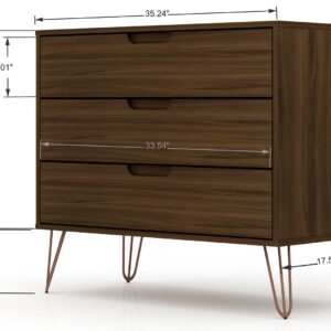 Manhattan Comfort Rockefeller 5-Drawer and 3-Drawer Brown Dresser Set