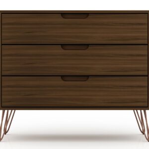 Manhattan Comfort Rockefeller 5-Drawer and 3-Drawer Brown Dresser Set