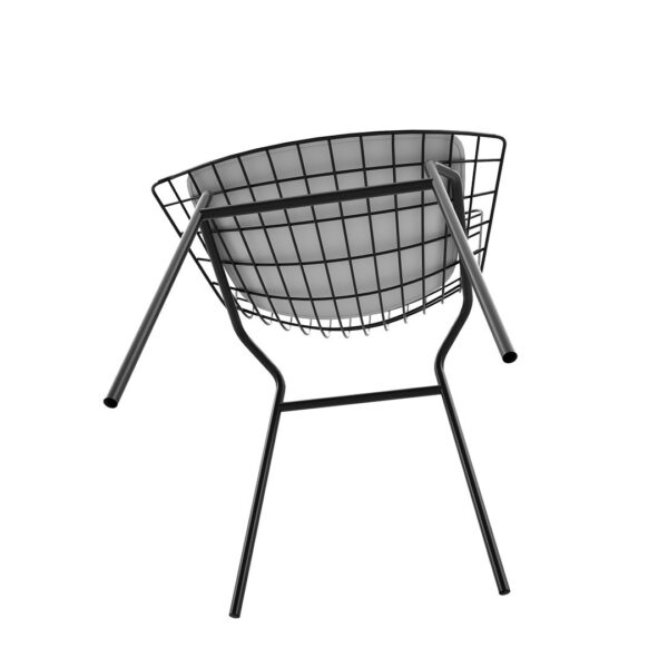 Manhattan Comfort Madeline Chair with Seat Cushion in Black and White